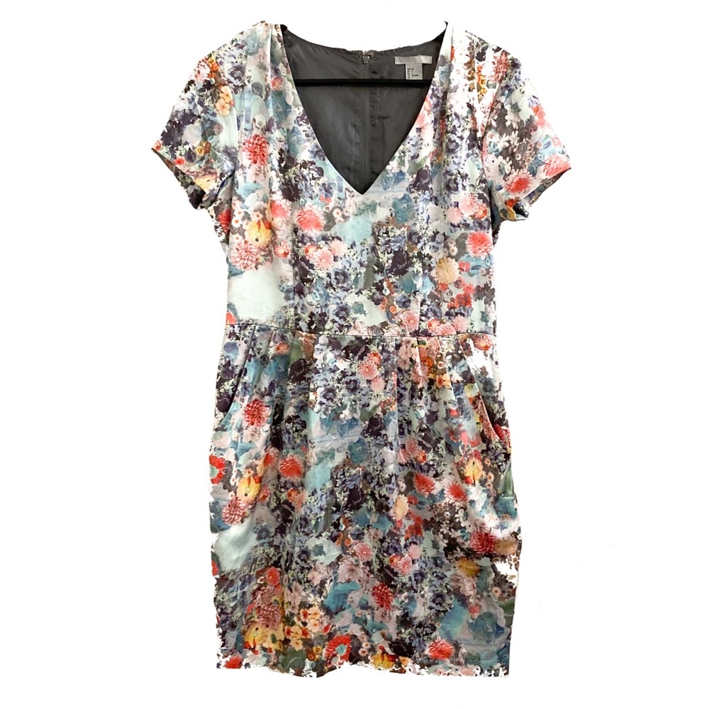 H&M floral mini dress size 8
